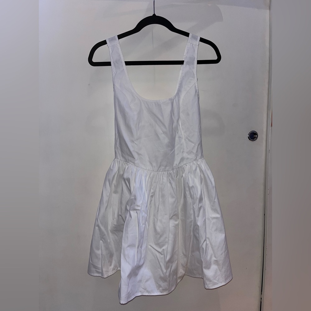 Forever 21 White Poplin Tie-Back A-Line Mini Dress